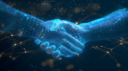 Technology, handshake, win-win situation