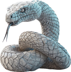 Sculpture of snake Dark Statue art style isolated on transparent background