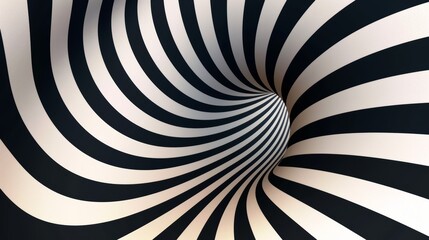 Wall Mural - A visually intriguing optical illusion with stripes that form a 3D spiral pattern in an abstract background