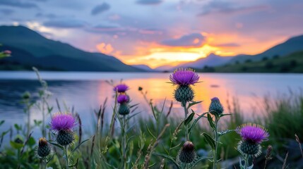 Poster - Sunset Over Scottish Highlands