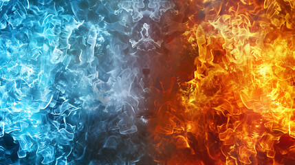Wall Mural - Elemental Clash: Abstract Fire and Ice Background