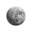 © visual artstock - Black and white image of the moon  on transparency background
