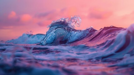 Poster - Ocean Wave at Sunset