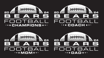 Wall Mural - Football Champions 2024 - Bears Designs is a sports design template that includes a graphic basketball and a space for your own teams name. This design is great for advertising and promotions.