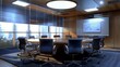 © wiwat - Modern Office Meeting Room with City View.