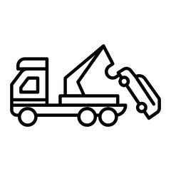 Poster - Tow Truck icon. outline icon