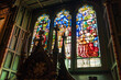 © Shawn.ccf - Interior of Notre-Dame Basilica (Basilique Notre-Dame de Montréal) stained glass windows. A minor basilica of the Catholic Church in the historic Old Montreal district. Quebec, Canada.