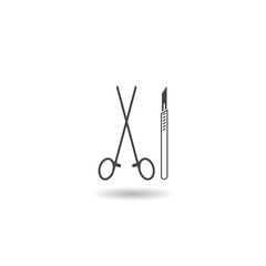 Sticker - Surgical instruments icon with shadow