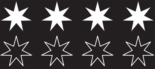 Wall Mural - Star icon collection. Different star shapes. Black stars icon set. Sparkle star icon set. Vector illustration