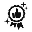 © dlyastokiv - Approval check icon recommendation or endorsement for employee or product concept, hand giving thumb up, honor badge, high quality approval, public support, positive satisfaction evaluation