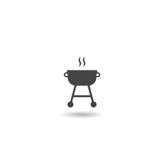 Poster -  Barbecue with Wheels icon with shadow