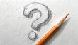 © TigerDude - Pencil sketch of question mark on white background, closeup view