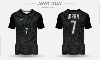 Poster - Football Jersey Soccer Sports Jersey Black Grey