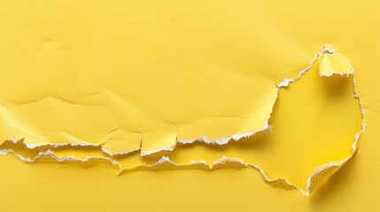 Yellow torn paper edge element.