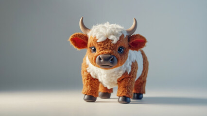 Wall Mural - cute small toy plush bull