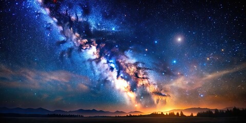 Wall Mural - A breathtaking view of the starry night sky, starry sky, universe, space, stars, galaxies, cosmic, astronomy