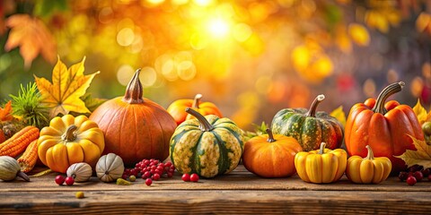 Poster - Colorful vegetable background full of pumpkins for autumn harvest season , pumpkins, vibrant, colorful, organic, fresh