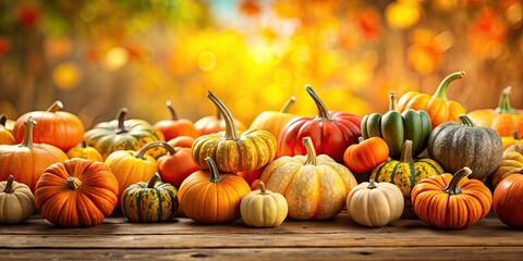 Wall Mural - Colorful pumpkin background for harvest season, pumpkins, vegetables, colorful, harvest, local, autumn, seasonal, agriculture