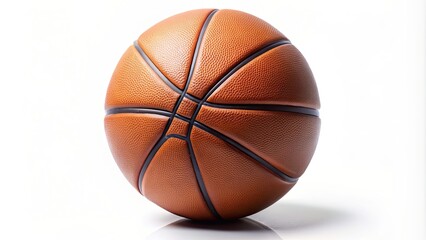 Wall Mural - High quality stock photo of a basketball isolated on a white background, Basketball, isolated, sports equipment, round