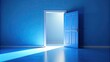 © Sujid - Bright blue room with open door leading to light-filled space , blue, door, room, open, inviting, unknown, light, window