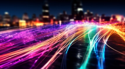 Aufkleber - Colorful fiber optics illustrating high-speed internet connections