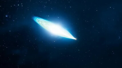 Wall Mural - mysterious glowing ufo navigating starry night sky