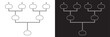© KD Vector Studio - Pedigree icon family tree, family life history diagram, pedigree chart. isolated on white and black background. vector . EPS 10