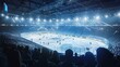 © Gia - A breathtaking view of a large ice hockey arena packed with spectators, with teams playing on a visibly frozen ice surface under bright stadium lights.
