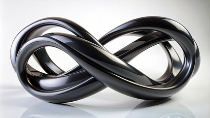 Poster - Elegant black sculpture with flowing, intertwined shapes, sculpture, art, black, elegant, intricate, abstract, modern