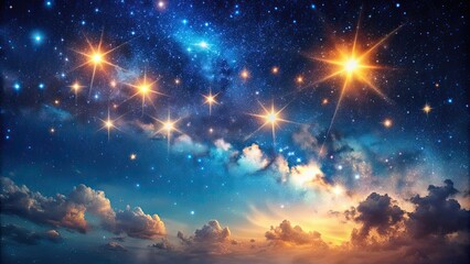 Poster - Skyscape scene with spackle star and galaxy, skyscape, star, spackle, galaxy, night sky, celestial, astronomy