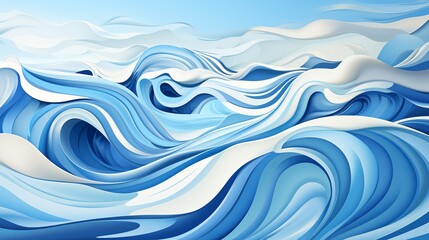 Wall Mural - Dynamic patterns resembling ripples on water, capturing the fluidity and movement of natural elements. Painting Illustration style, Minimal and Simple,