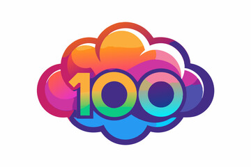 Sticker - Modern Vector Logo Number 100 Design Vector