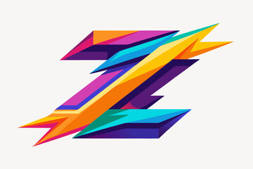 Wall Mural - Z Letter Initial Colorful typo logo vector