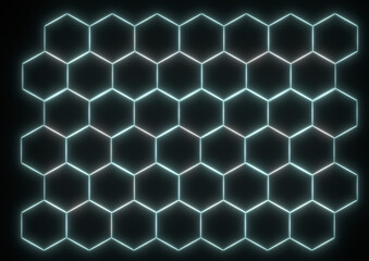 Wall Mural - 3D Futuristic hexagon abstract background.