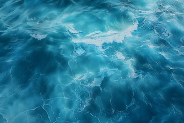 Poster - Aerial view of ripple sea waves. Blue sea texture with waves. Water sea or ocean for background