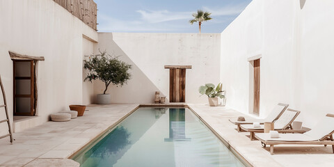 Wall Mural - house of summer. swimming pool and style life