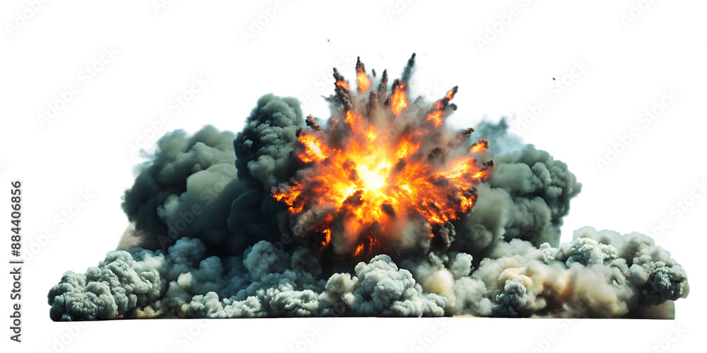 Explosion border isolated on transparent background - Generative AI ...