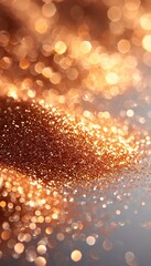 Wall Mural - Shiny shining gold sparkles, macro photo and blurred bokeh, background for Christmas, birthday and new year