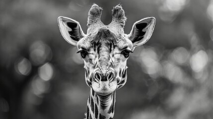 Poster - A Close-up Portrait of a Giraffe