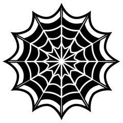 Halloween Spider Web Silhouette Vector  Illustration 
