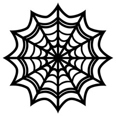 Halloween Spider Web Silhouette Vector  Illustration 
