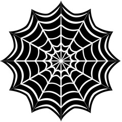 Halloween Spider Web Silhouette Vector  Illustration 