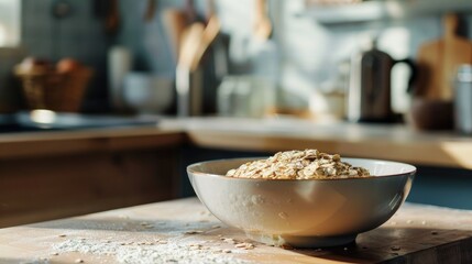 Sticker - Oatmeal sitting uncooked on table