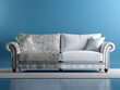 © Alexandr - Sofa before and after dry-cleaning in room on blue background