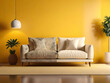 © Alexandr - Sofa before and after dry-cleaning in room on yellow background