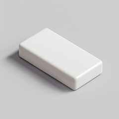 Minimalistic white plastic rectangle isolated on a gray background, suitable for industrial or product design concepts.