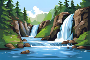 Wall Mural - river in the forest