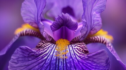 Wall Mural - Close up Iris flower in full bloom