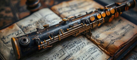 Wall Mural - Vintage Clarinet on Sheet Music