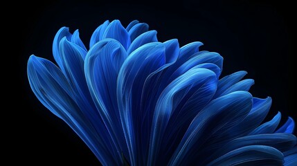 Canvas Print - blue flower on black background